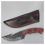 Handcrafted Damascus Steel Gut Hook Hunting
