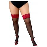 Plus Size Thigh High Stockings Lace Stay Up Hosier