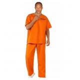 Small Prisoner Costume Jumpsuit Adult Orange Priso