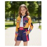 Girls Stage Costume Jacket Tank Top Shorts Set Pri