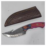 Handcrafted Damascus Steel Gut Hook Hunting