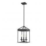 $220 Henry II 3-Light Painted Black Sand Pendant
