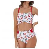 Medium Women's Bikini Sets Ruffle Flounce Bandeau