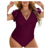 XL One Piece Bathing Suit for Women Sexy Tummy Con