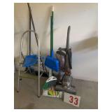 Vacuum, broom, mop, step ladder