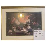 Floral picture  with gold tongue frame