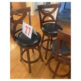 3 wood bar stools