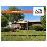 3 Bedroom Brick Rancher w/2 Car Garage & Level Lot