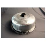 VINTAGE CAKE PLATE WITH ALUMINUM COVER
