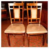 PAIR OF WOOD DINING CHAIRS