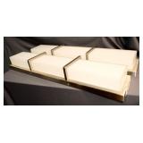 2 BRUSHED NICKEL AND GLASS LIGHTS