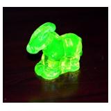 MOSSER YELLOW VASELINE GLASS HORSE