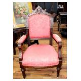 ANTIQUE WALNUT VICTORIAN EASTLAKE PARLOR CHAIR