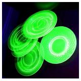 6 PC VINTAGE DEPRESSION GREEN URANIUM GLASS