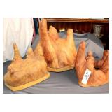 THREE PIECES WOOD CYPRUS KNEES