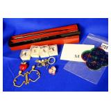 MISC LOT WITH JEWELRY AND TIE TACS
