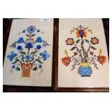 2 FRAMED CREWEL EMBROIDERY ART