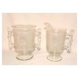 ANTIQUE EAPG CANTON GLASS CREAMER AND SUGAR