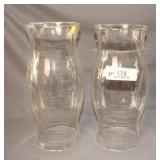 PAIR OF HURRICANE GLASS GLOBES