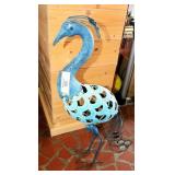 METAL PEACOCK YARD ART