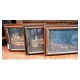 3 VINTAGE FRANKLIN MINT STERLING SILVER PRINTS