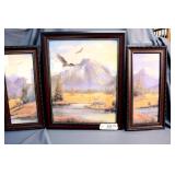 3 PIECE FRAMED WILDLIFE PRINT SET