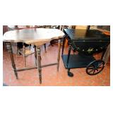 VINTAGE TEA CART AND TABLE