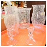 TRAY LOT WITH CRACKLE GLASS