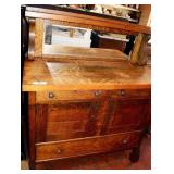 ANTIQUE EMPIRE STYLE BUFFET WITH MIRROR