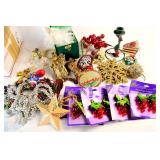 BOX OF CHRISTMAS DECORATIONS