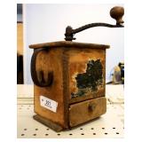 ANTIQUE PRIMITIVE COFFEE MILL