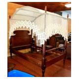 Vintage Mahogany Three Quarter Canopy Bed
