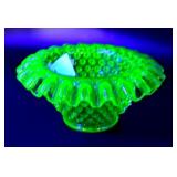 Unmarked Vintage Fenton Uranium Glass Ruffled Edge