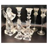 Crystal And Glass Candleholders, 7 Pieces