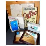 Decorative Home Items With Sign And Glass Clock