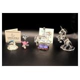 4 Crystal World Figurines Set With Boxes