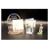 3 Crystal World Millennium and Skyline Figurines