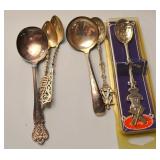 Collector Souvenir And Sterling Spoons