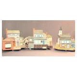 3 Avon Collectible Lighted Houses Set
