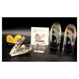 4 Crystal Figurines Including Asfour Collection