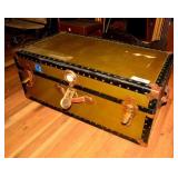 Vintage Metal Travel Trunk