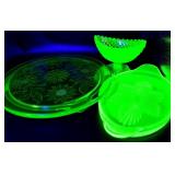 3 PC Uranium Depression Green Glassware
