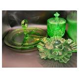 Vintage Green Glass Heisey and Imperial Pieces
