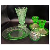 Lot With Imperial Glass Buttons And Bows Vase