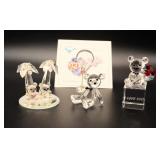 3 Crystal World Teddy Bear Figurine Collection
