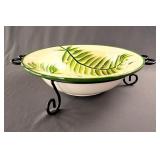 Black Basics Foliage Bowl With Metal Stand