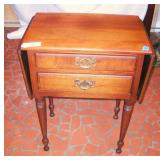 Vintage Mahogany Drop Leaf Table With Two Drawers