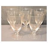 5 Clear Glass Footed Tiffin Franciscan Goblets