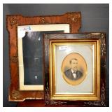 Two Antique Wooden Frames Under Glass