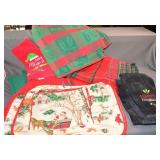 Holiday Linens Including Tablecloths and Tea Towel